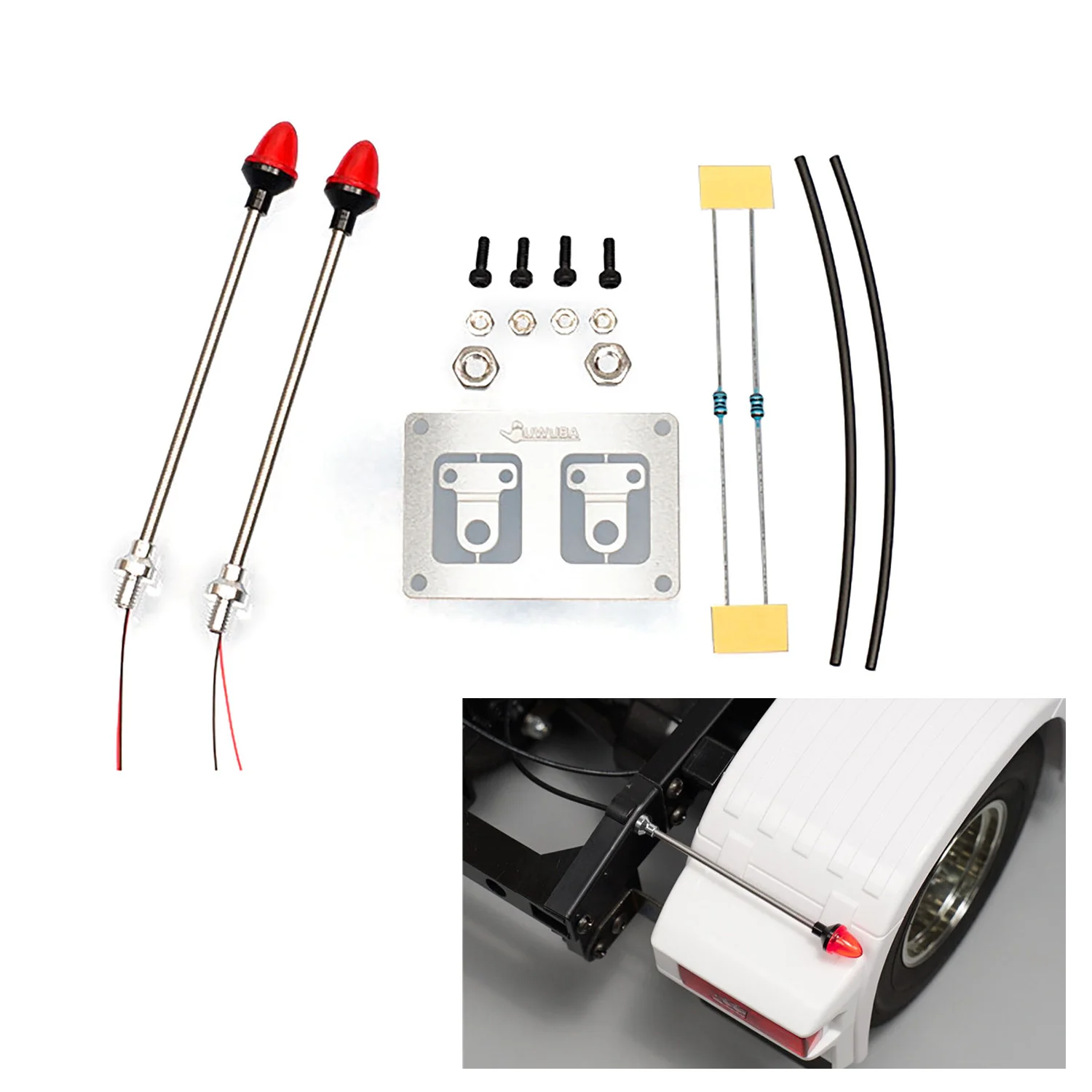 

LED Plastic Clearance Light 2.2V-3V Side Warning Lamp for 1/14 DIY Remote Control Tractor Truck Model FH16 770S Vehicle