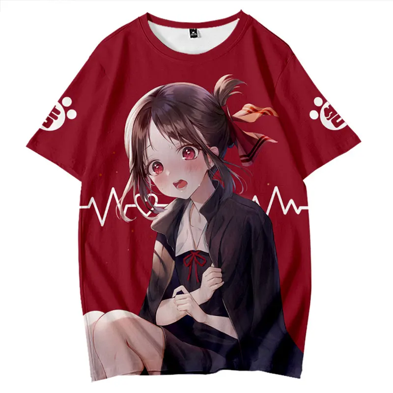 Kaguya sama Love Is War Anime Short Sleeve T-Shirt Casual Sweatshirt Adult COS Full Color Plus Size Fashion Clothes