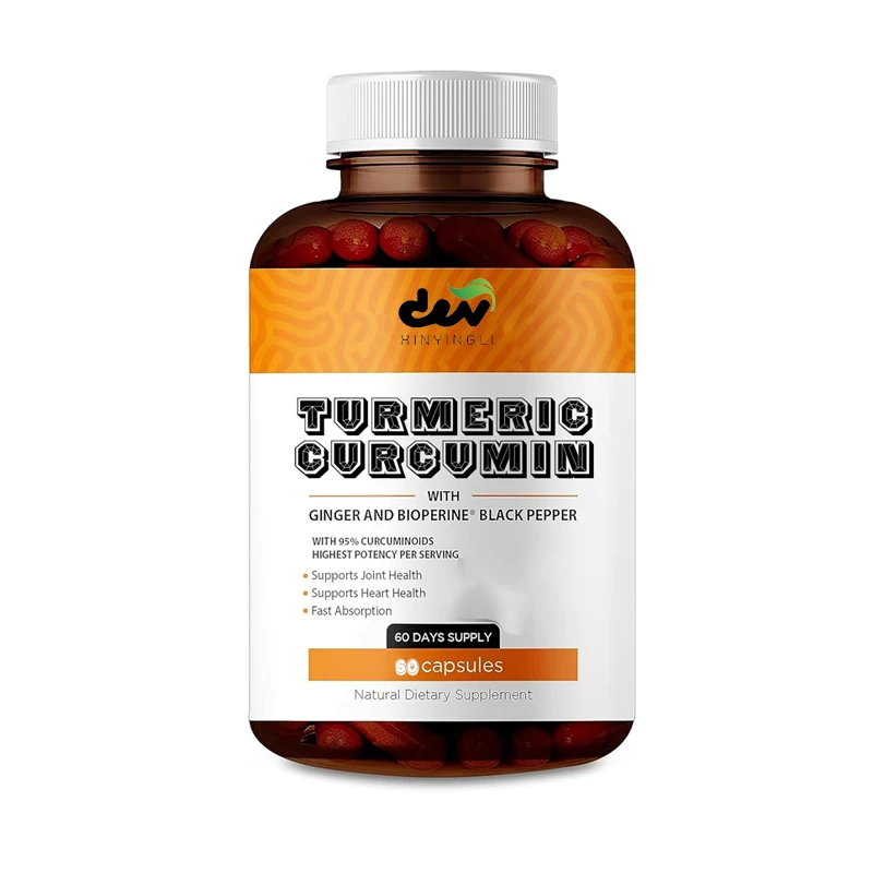 Turmeric and Curcumin Contains Pepper, Black Pepper, and Ginger -60 capsules vegetarian, joint support