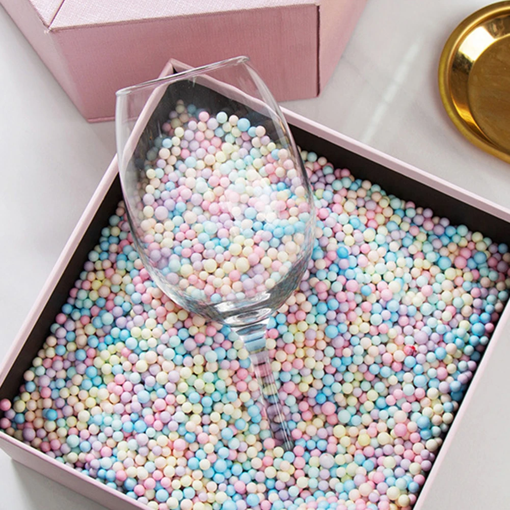 50g Macarons Colorful Foam Filler Not Faded Christmas Decor Gift Box Filling Foam Balls DIY Craft Accessories Mini Ball Beads