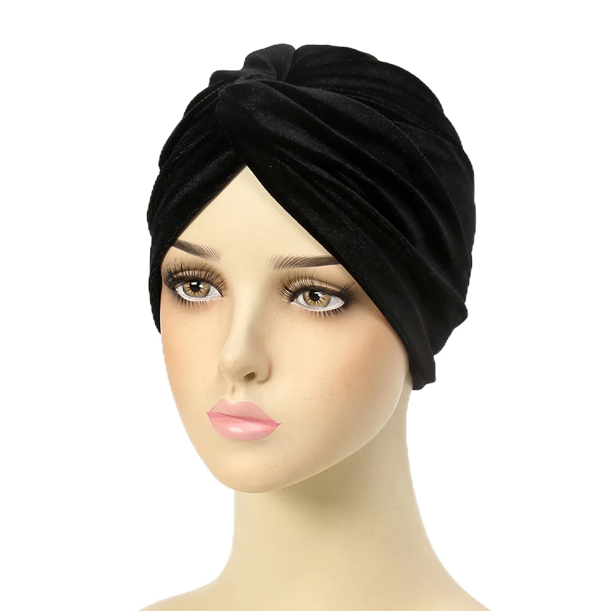 Solid Color Women Muslim Hijab Caps Wrap Head Indian Turban Bonnet Headdress Islamic Clothing