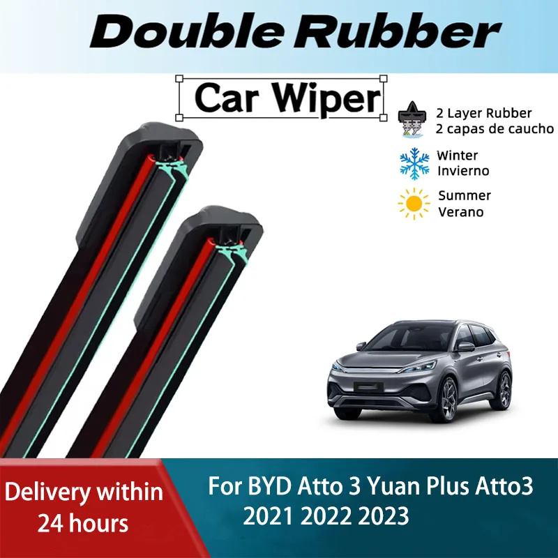 

RH Front Rear Windshield Wiper Blades For BYD Atto 3 Yuan Plus Atto3 2021 2022 2023 2PCS Windscreen Brushes Window Accessories