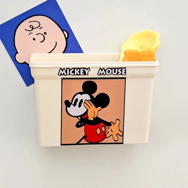 Disney Mickey Minnie Refrigerator Magnet Box Kitchen Convenience Storage Box Cartoon Wall Hanging Refrigerator Magnetic Stickers