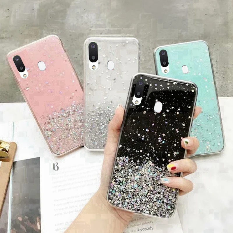 Bling Glitter Phone Case For samsung galaxy A20 A205F A205F/DS A205FN/DS A205G/DS Soft Full Cover For samsung A 20 Back cover