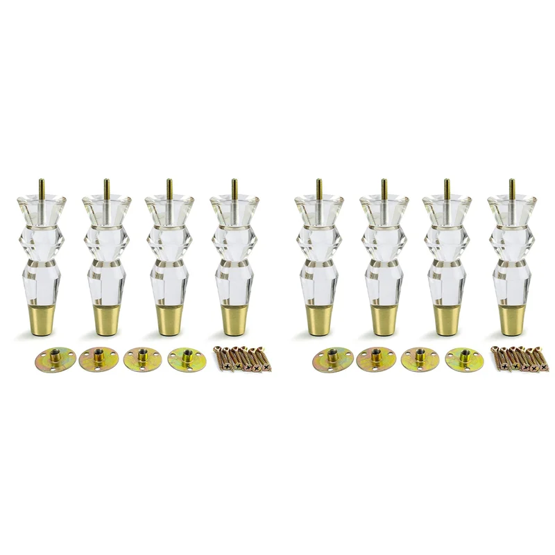 【A87T】6,9 inch acryl meubelpoten vervangende bankvoeten kast modern helder decor doe-het-zelf poten bedvoeten taps toelopende stijl set van 8