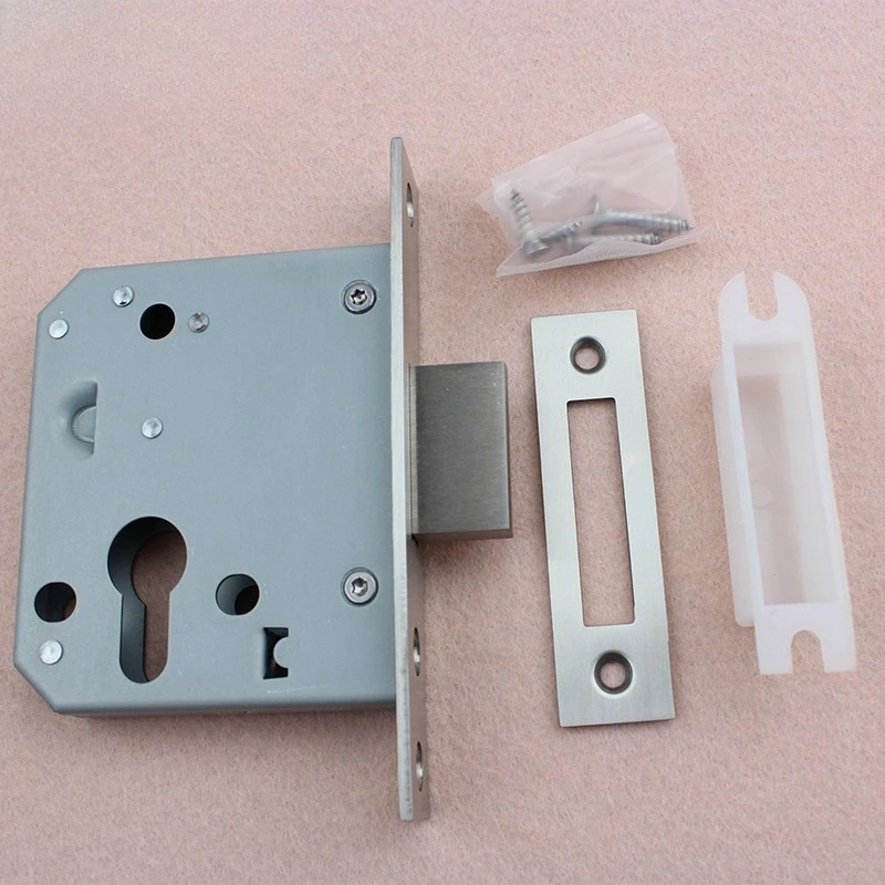 1pc 304 Stainless Steel Single Tongue Lock Body Indoor Door Lock Body Fireproof Door Lock Body Excluding Keys Household Hardware
