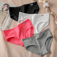 7Pcs Underwear Women's Cotton Panties Sexy Briefs Girls Breathable Soft Lingerie Female Cute Solid Color Underpants Plus Size 3