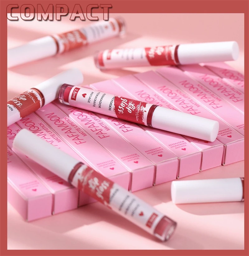 Rosaroter, mattierter, flüssiger Lippenstift, wasserfest, langlebig, feuchtigkeitsspendend, langlebiger Lippenstift, nicht klebender Lipgloss, koreanisches Make-up – Detail 24