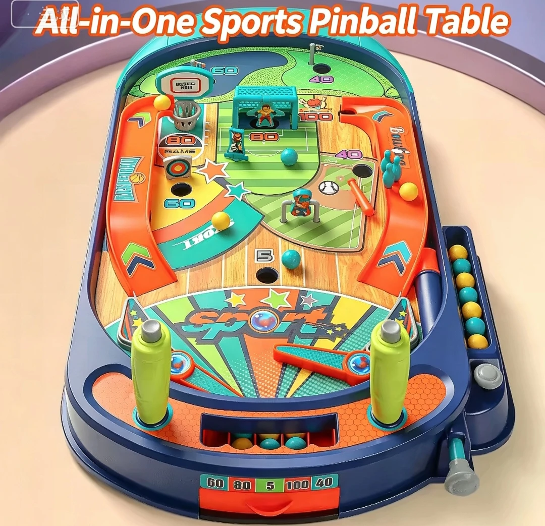 Kid Pinball Machine Game Soccer Table Basketball Sling Board Interaction Two Player Battle Hand Eye Coordination Party Fun Toy