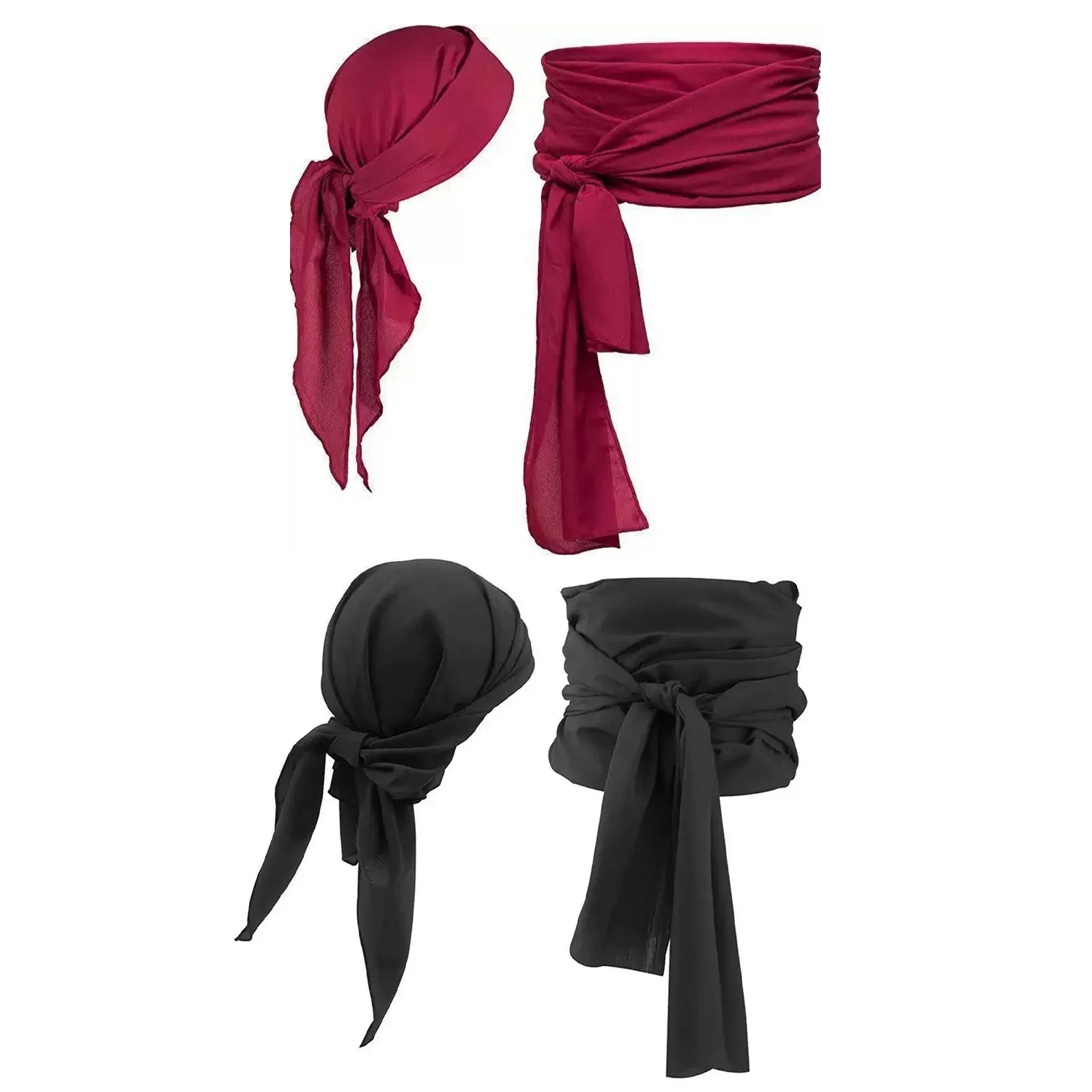1Pc unisex 여성 남성 할로윈 해적 코스프레 의상 액세서리 중세 headscarf 및 새시 벨트 테마 파티 코스프레 세트