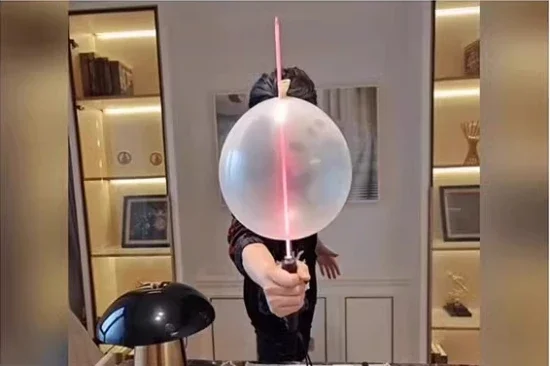 Lightsaber Thru Balloon Magic Trick 55CM High-tech Powerful Stage Illusions Gimmicks Mentalism Props Magician Funny Magic Show