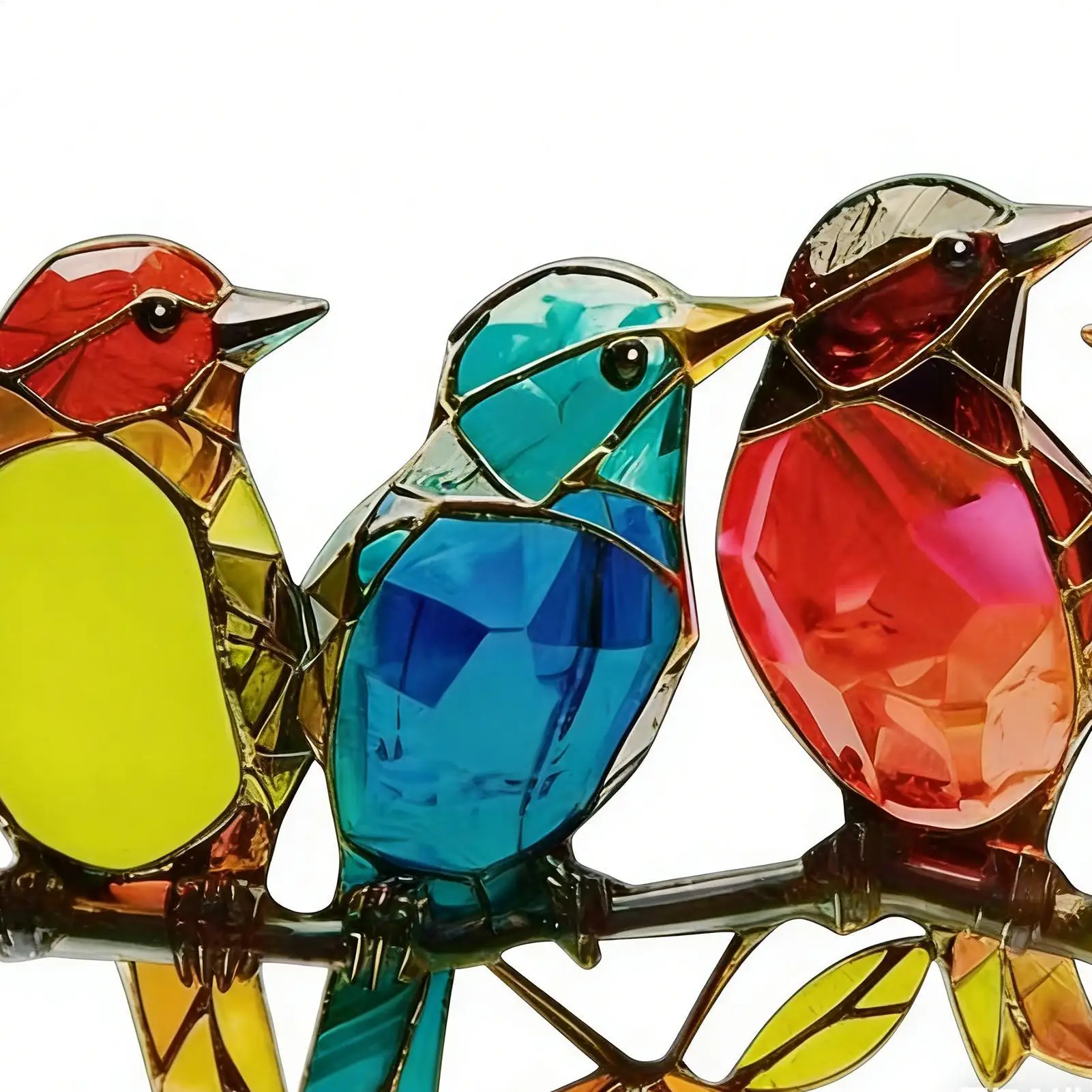Painted Bird Sun Light Catcher for Window Hanging Cute Bird Sun Catcher Home Decoration 2D Acrylic Bird Ornament for Bird Lovers
