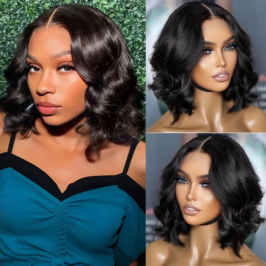 

Wear and Go Glueless Wigs Pre Plucked Pre Cut 5x5 Body Wave Bob Wig Human Hair Wigs for Black Women Short Bob Wig Human Hair 180
