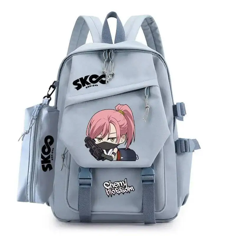 Anime jogo azul preto sk8 o infinito estudante adolescentes sacos de escola grande capacidade mochilas para