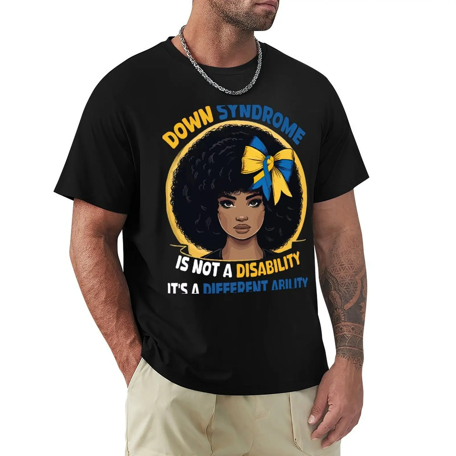 World Down Syndrome Awareness Trisomy 21 African American T-Shirt UV Protection Outdoor Tee Shirt