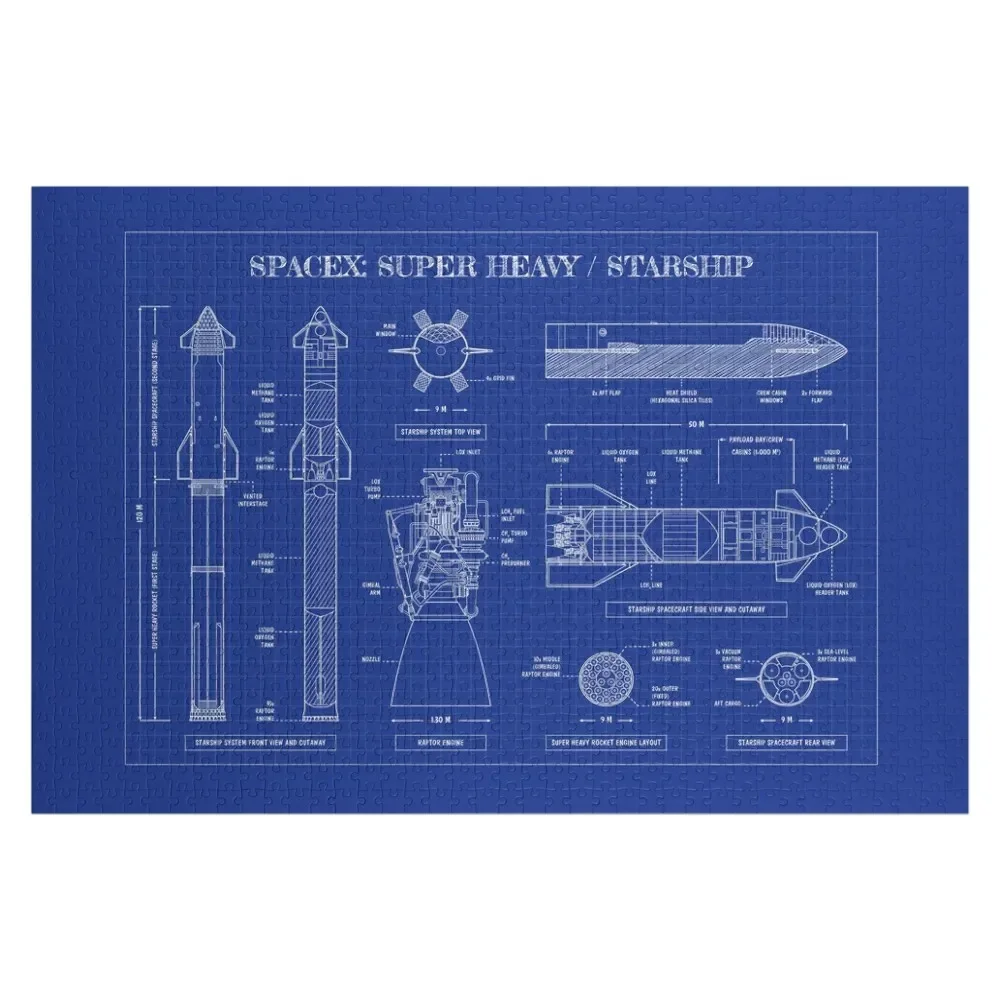 

SPACEX: Super Heavy / Starship (Blueprint) Jigsaw Puzzle Game Children Customizeds For Kids Custom Kids Toy Puzzle