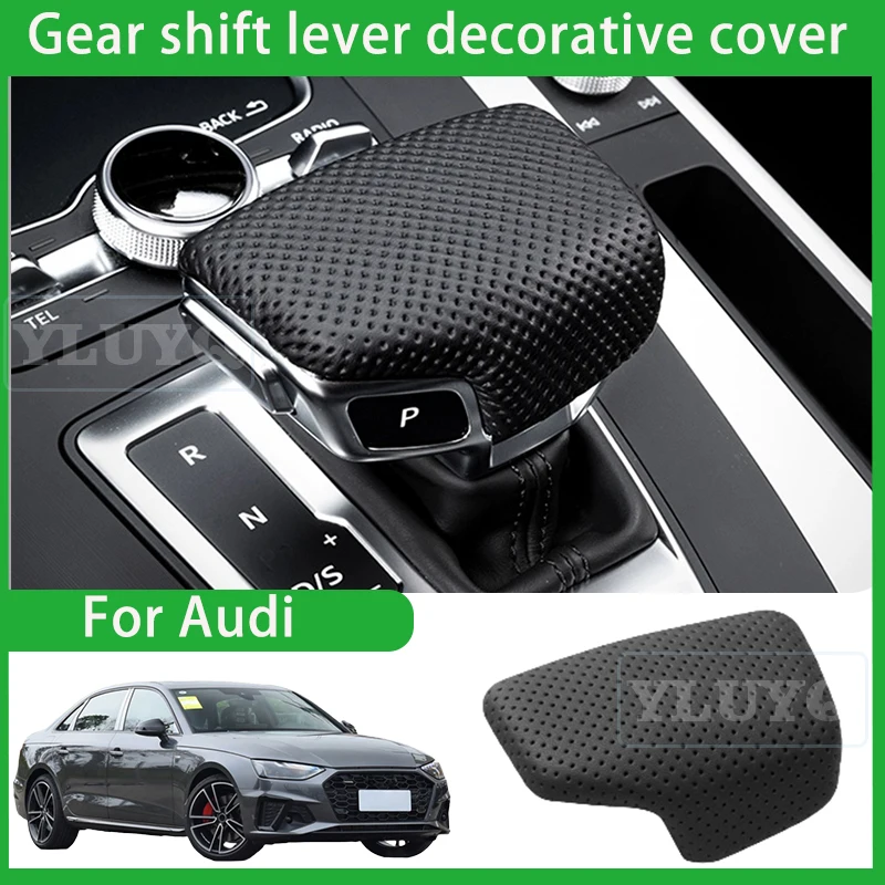 

For Audi A4/A5/A6/A7 Gear Protective Case Suede Genuine Leather Gear Handle Decorative Cover Sticker Car Interior Accessories