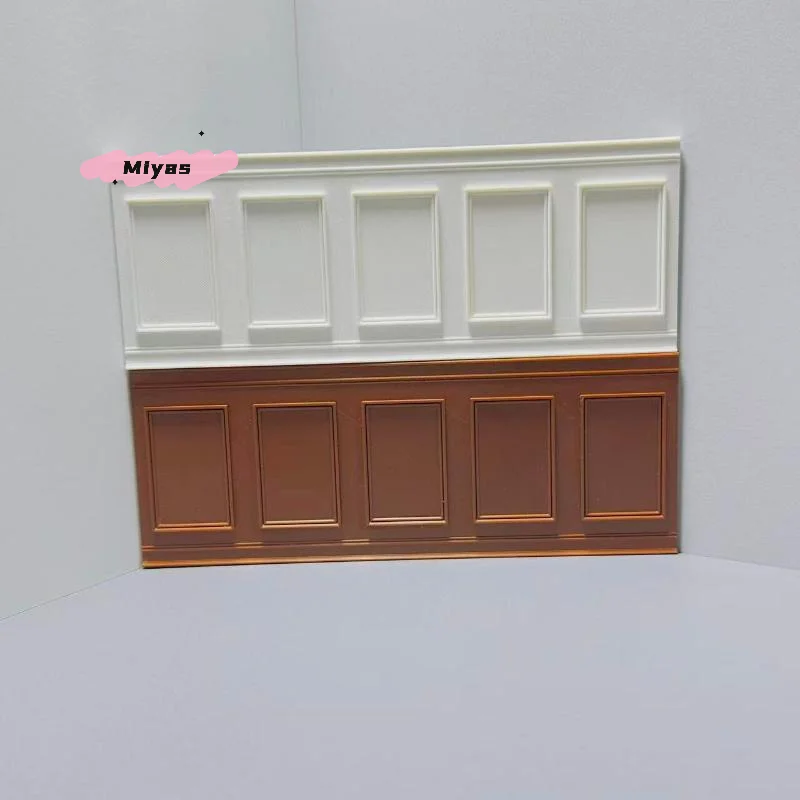 【M】1Pcs Micro Landscape Window Display Role Play Doll House Accessories 1/12 Dollhouse Square Wall Skirt Wall Panel - view 5