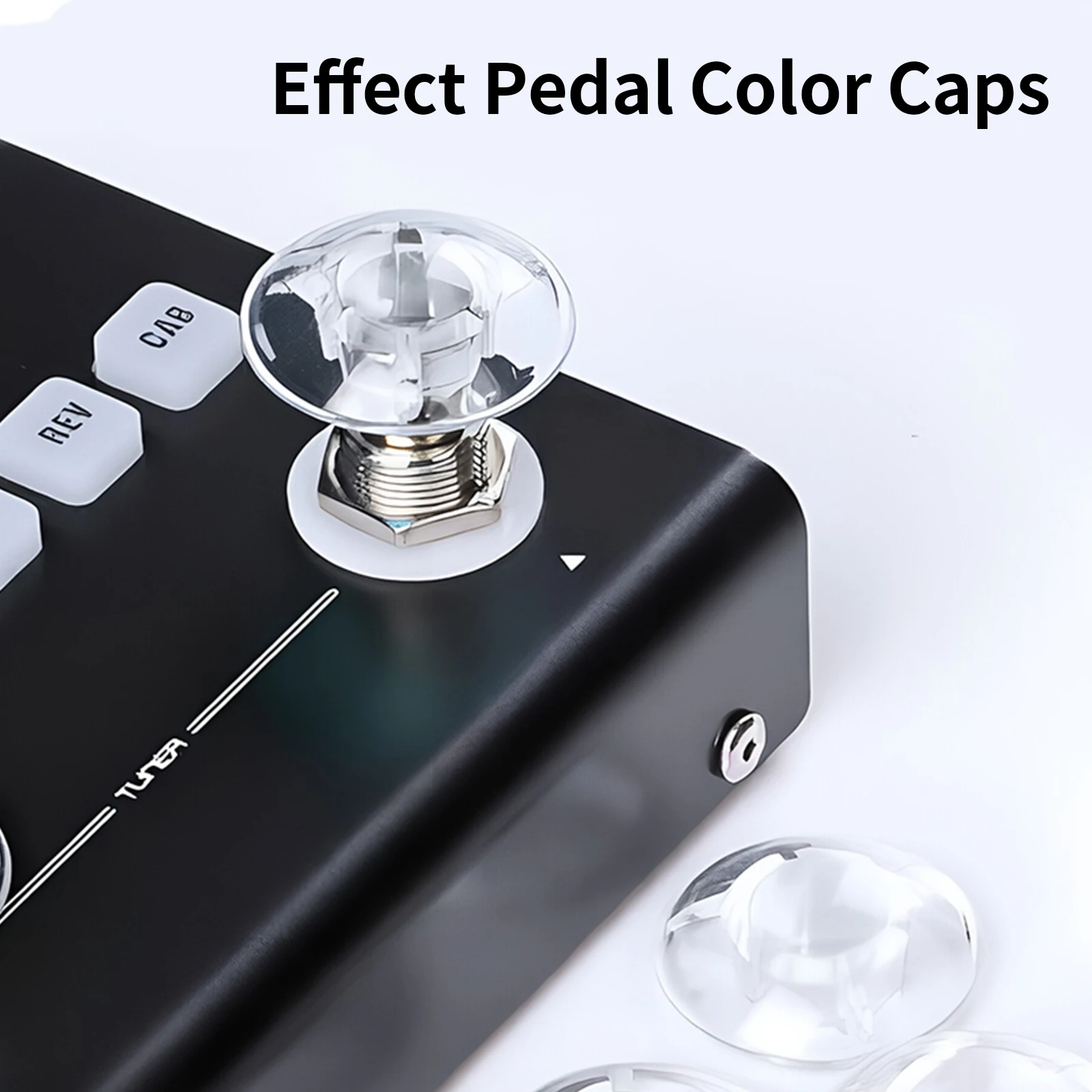 Transparent Mushroom Guitar Effect Pedal Footswitch Topper, Foot Switch Cap Protector for Electric Guitar Stompbox Multi Effects