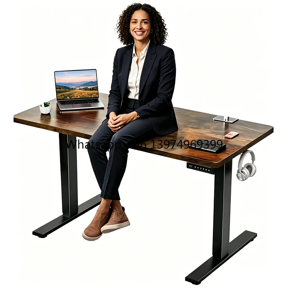 Ergonomic Electric Height Adjustable Single Motor Sit Stand Desk Quality Office & Home Furniture for Study & Work Custom