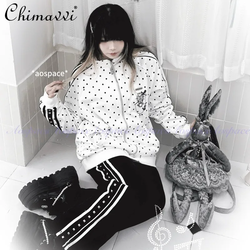 

Оригинальная свободная спортивная одежда с принтом субкультуры, весенняя куртка с длинными рукавами в японском стиле, брюки, повседневный женский комплект из двух предметов