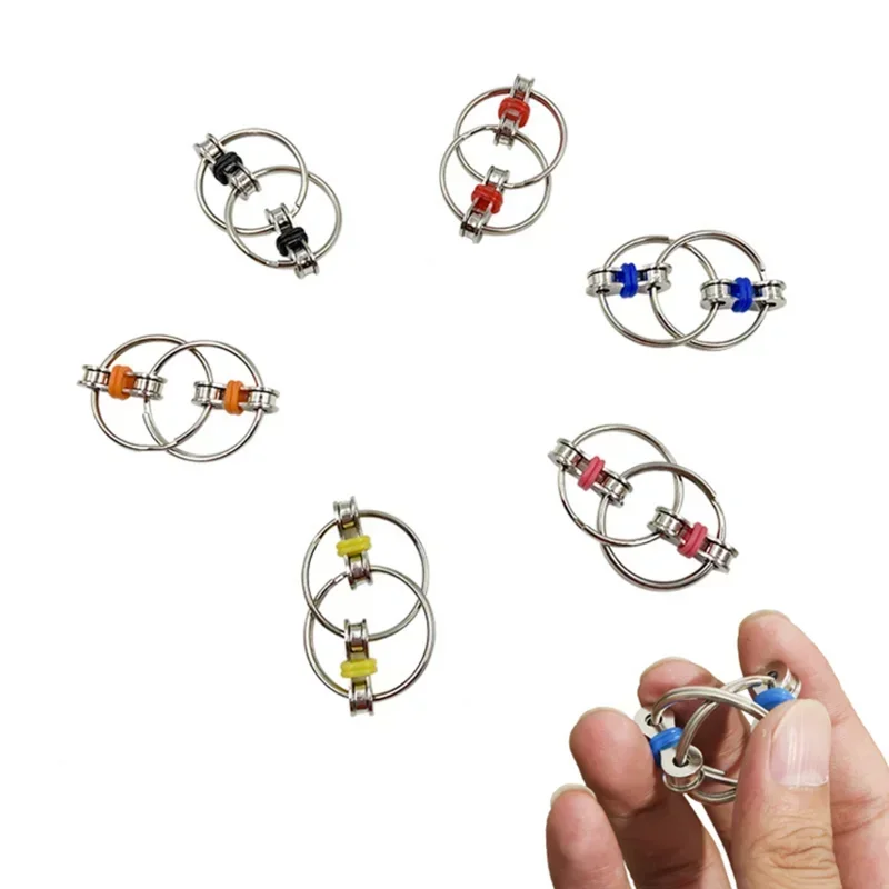 6 Colors Creative Antistress Toys Fidget Toys Bike Chain for Autism ADHD Stress Relief Hands Funny Toys for Kids Adult Student