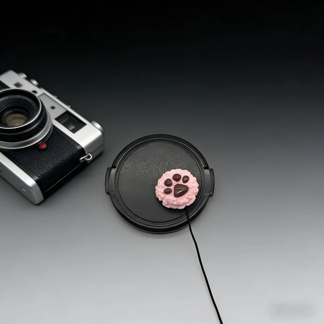 Capa de Lente em Forma de Pata de Gato com Corda Anti-Perda, Suporte Universal para Lente, Acessórios para Câmeras Canon, Sony, Nikon, Fuji, Pentax