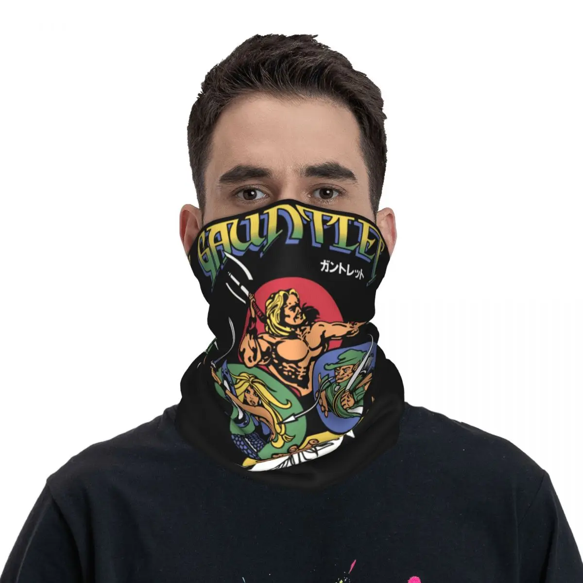 Arcade Old School Game 1985 Gauntlet Bandana Neck Gaiter Printed Mask Scarf Multi-use Balaclava for Men