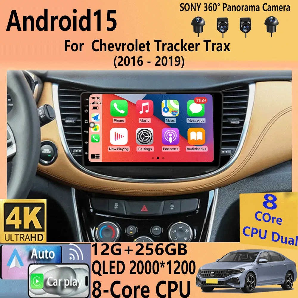 Android 15 For Chevrolet Tracker Trax 2016 - 2019 Auto Car Radio Multimedia Video Player Bluetooth GPS Navigation DSP Carplay BT