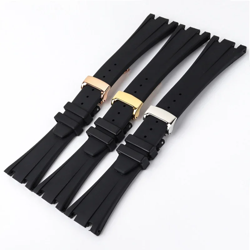 High quality Rubber watch strap 28mm watchband for AP 15703 26470SO Royal Oak offshore men\'s sports watch strap bracelet