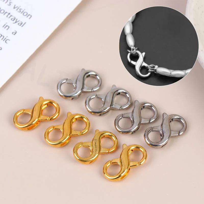 Figure Eight Lobster Clasp Connectors for Key Ring Jewelry DIY Quick Attachment for Craft Accessories