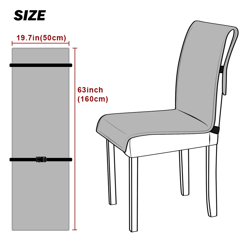 1PC Quilted Dining Chair Cover Solid Color Office Chair Seat Cushion with Elastic Strap Anti-dirty Furniture Dust Covers