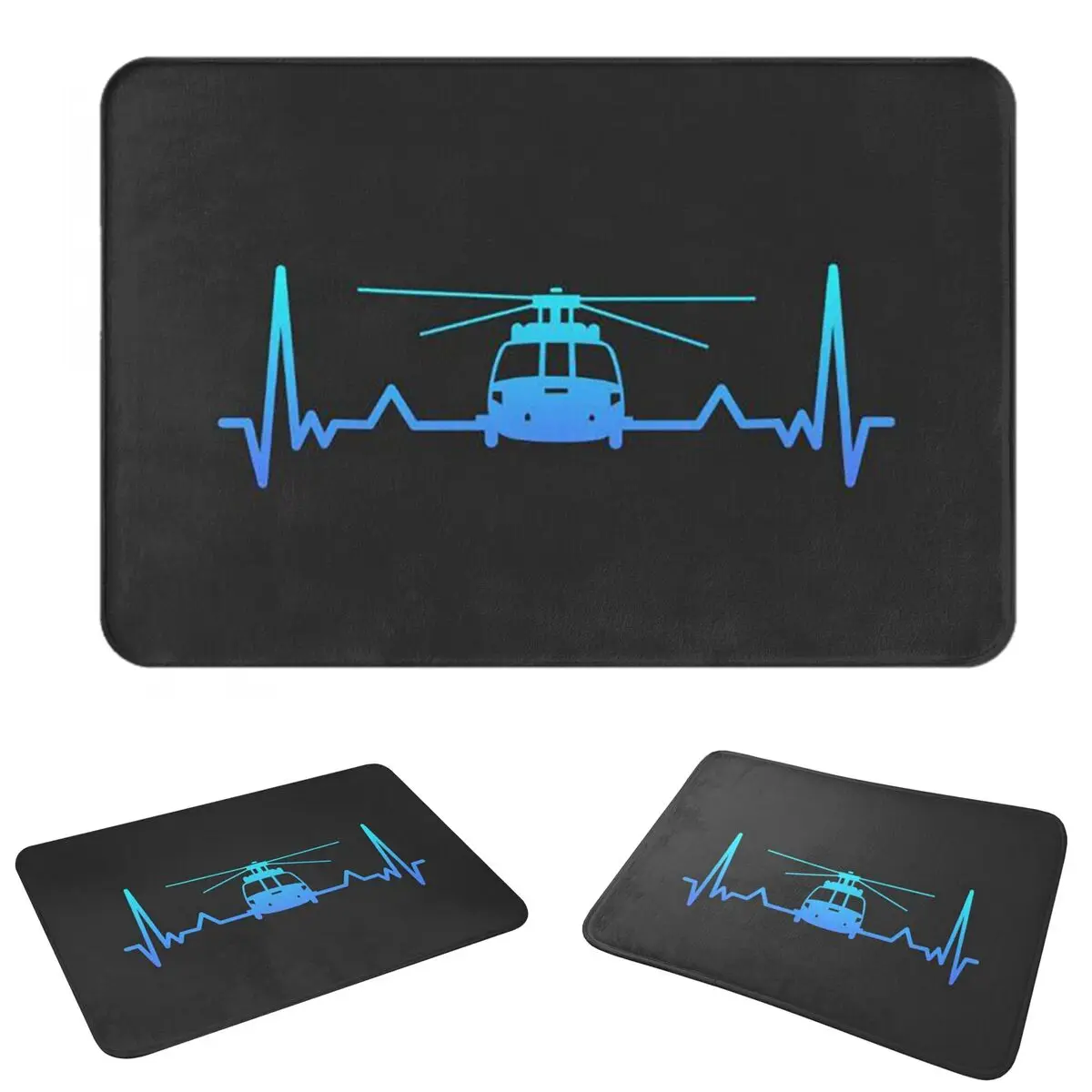 Helicopter Heartbeat W Doormat Sand Scraping Carpet Rug Kitchen Entrance Home Floor Mat for Living room Footpad Mats