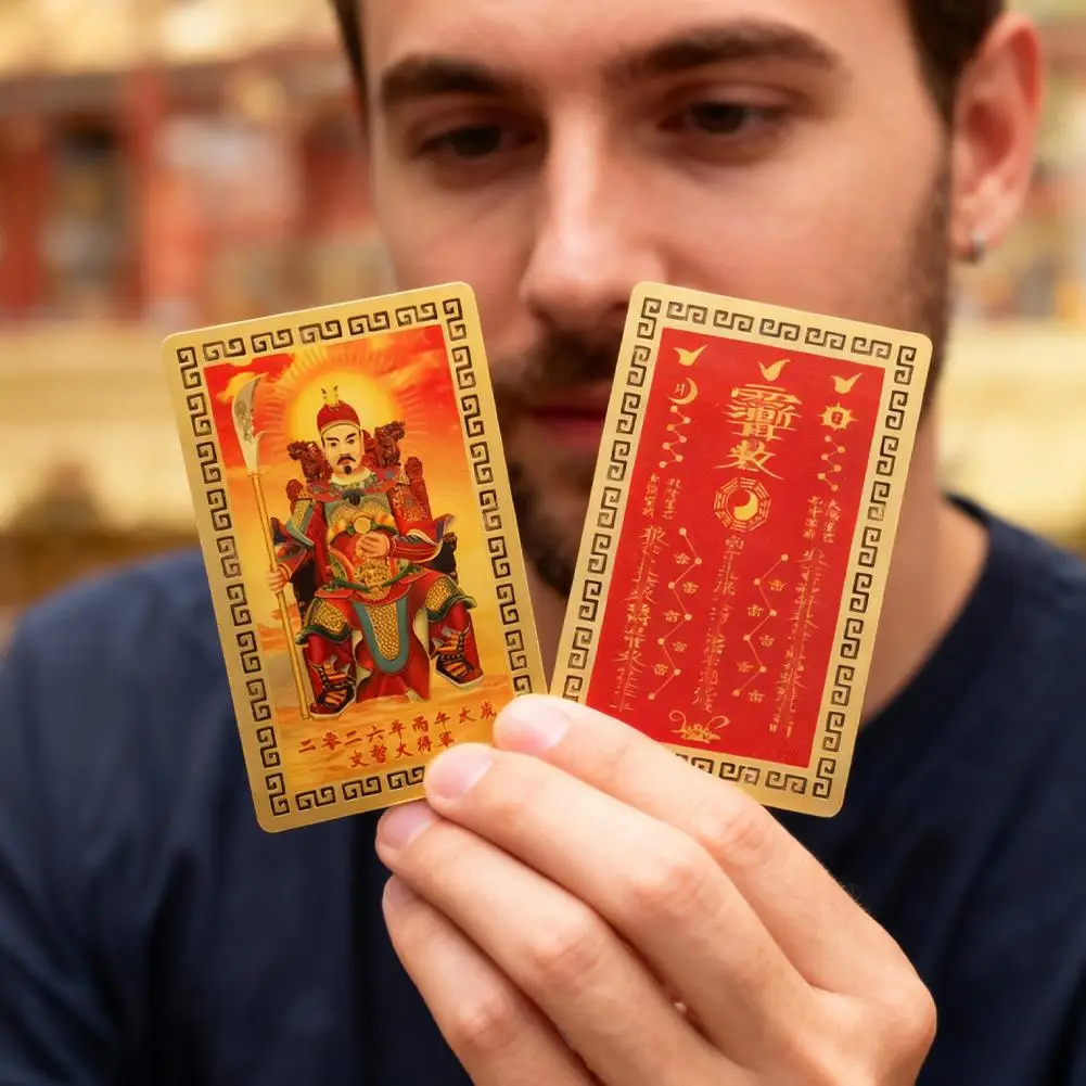 

2026 Tai Sui Amulet Card Feng Shui Prayer Gold Card Buddha In Gift Safe Treasure And Protection Bring Wealth Amulet Exorcis W7P3