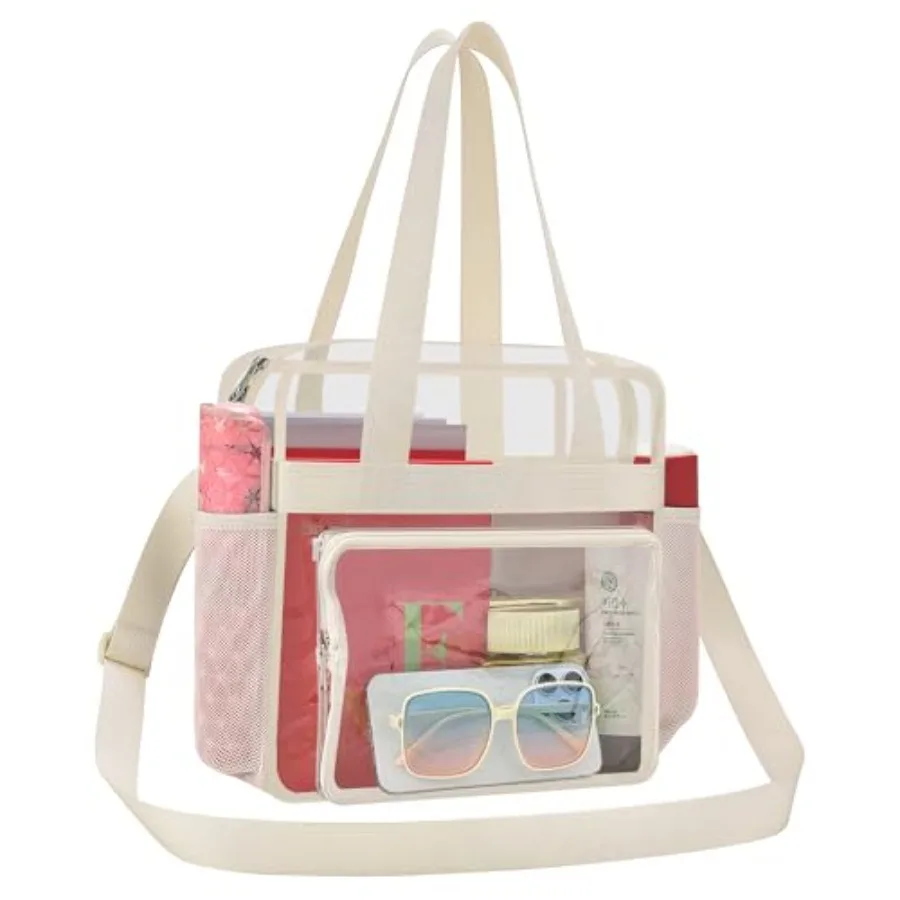 

Прозрачная сумка для стадионных мероприятий 12x12x6, прозрачная сумка-тоут для стадиона с усиленными ремнями для спортивных мероприятий и путешествий