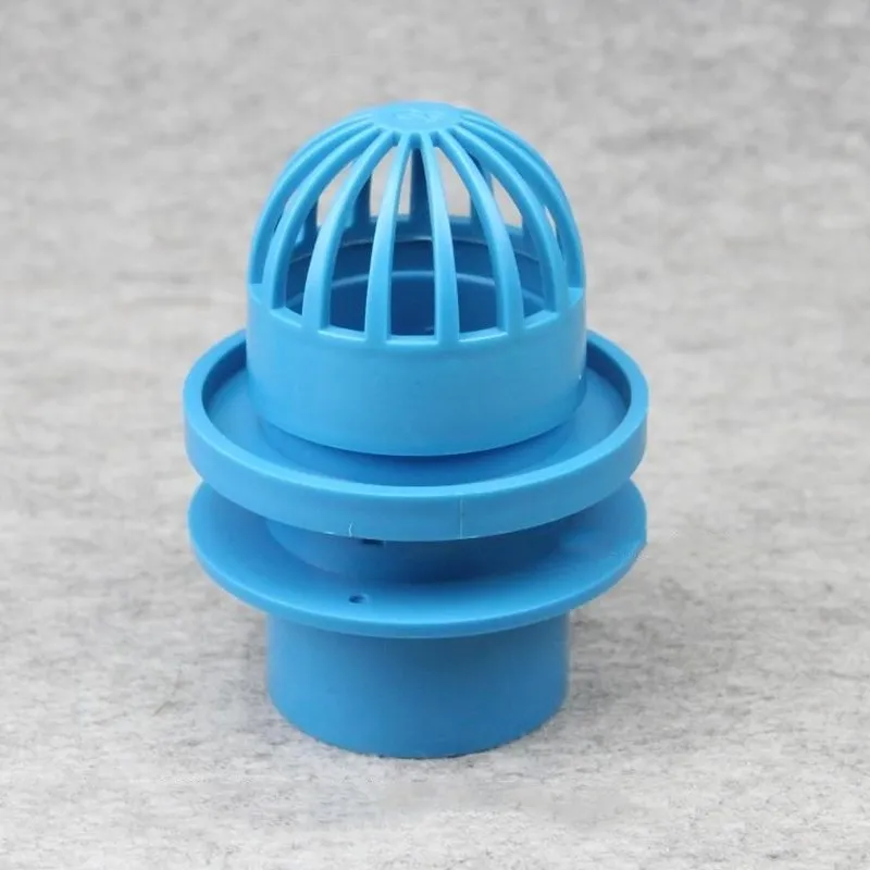 Couvercle de conduit d'air en PVC bleu, grille de ventilation ronde, capuchon respirant, protection de gouttière précieuse de poisson, maille de tuyau d'eau, raccords de tuyau filtrants