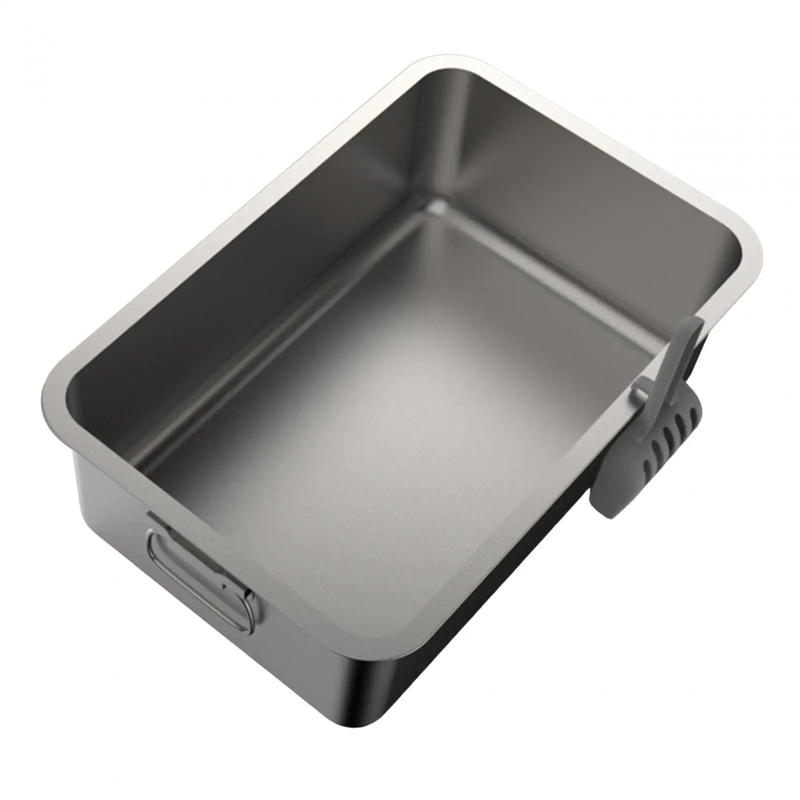 Cat Pet Litter Tray Stainless Steel Portable Pet Bedpan Modern Easy to Clean Strong Anti Splashing Cat Sandbox Cat Toilet