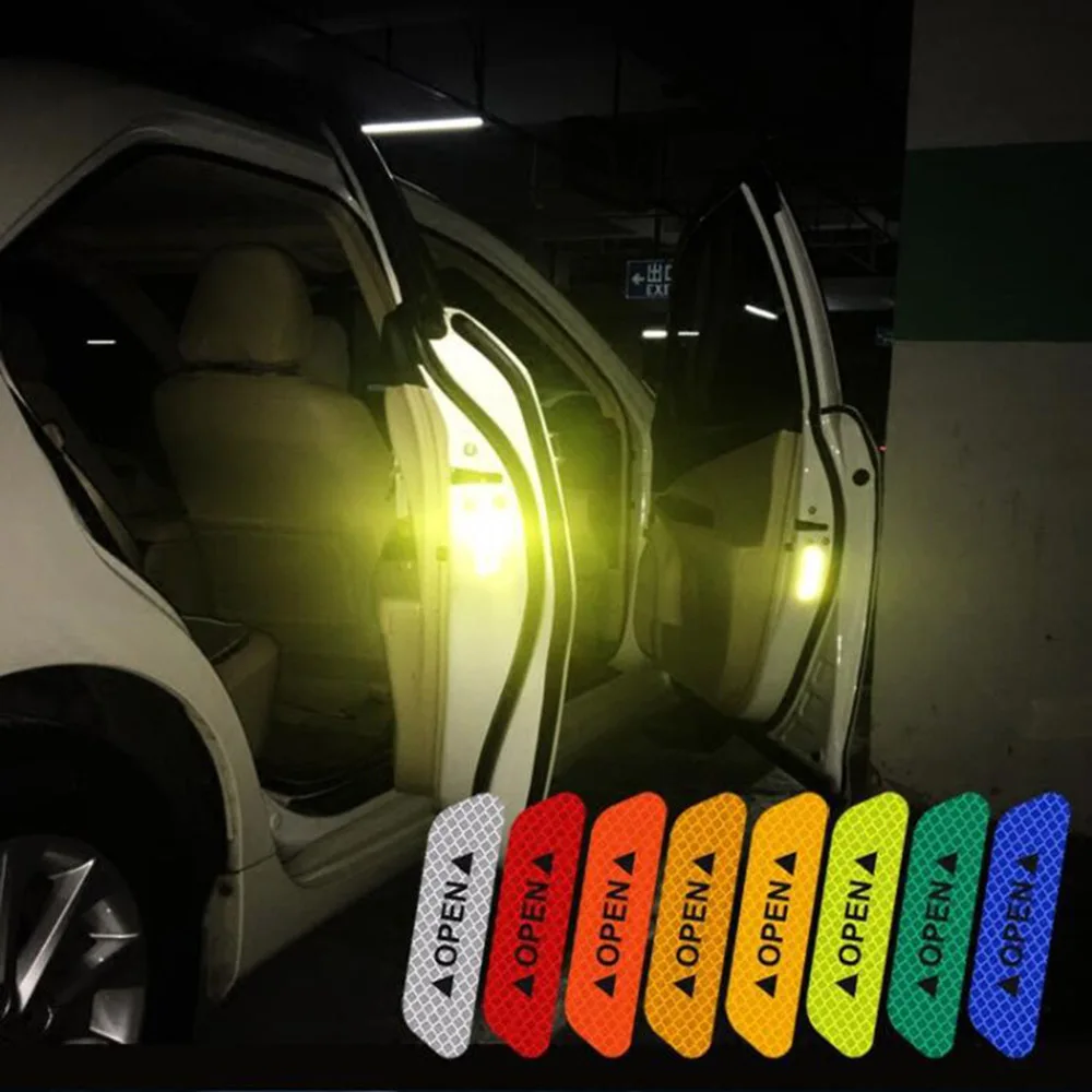 

4 шт., светоотражающие наклейки на двери автомобиля Ford Fiesta Ranger Focus Kuga Mustang S-MAX Transit Mondeo Fusion Esco