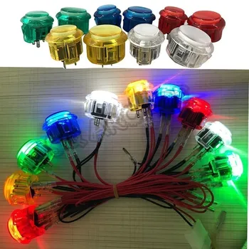 5 sztuk przycisk Arcade Snap 24mm 30mm przezroczysty przełącznik przyciski LED oświetlenie 5V 12V dla majsterkowiczów Raspberry pi MAME PC Pandora gra