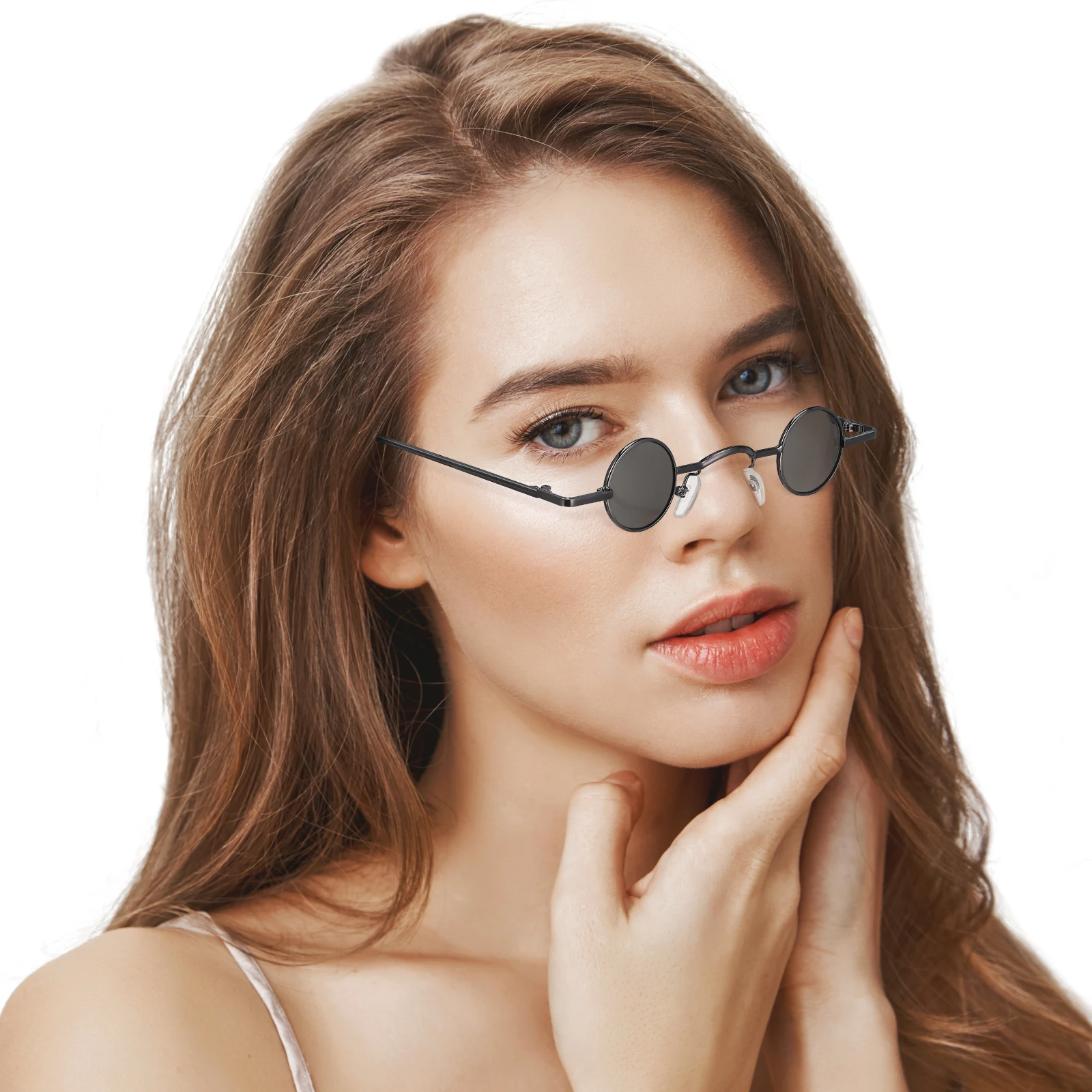 

Retro Sunglasses Black Round Frames Vintage Design Lightweight Durable Fashion Summer Beach Eyewear Gift Woman Man