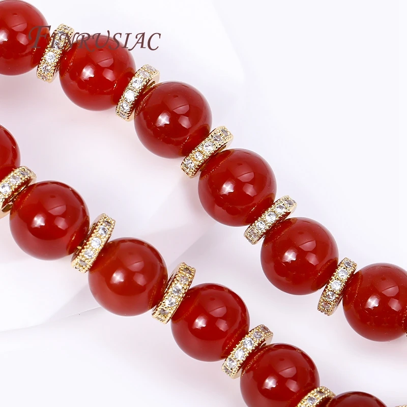 2 Sizes 18K Gold Plated Brass With Zircon Wheel Shape Beads Round Spacer Beads Bracelets Beads For Handmade Beads Jewellery