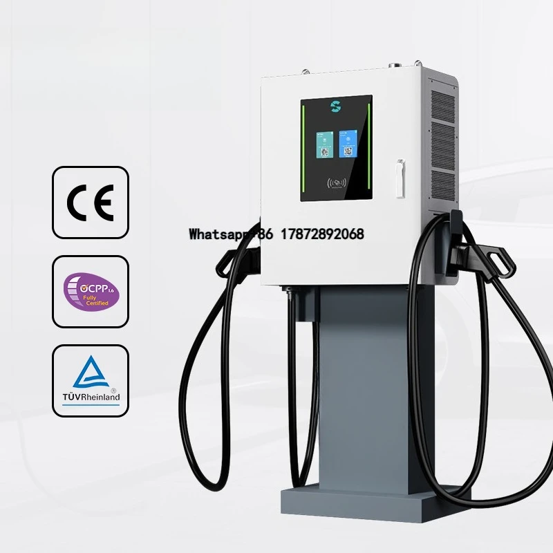 Charger DC Wallbox 30kW 40kW 60kW 2 Guns CCS GBT CHAdeMO OCPP Platform APP Control Wall-mounted Electric Car Charging Station