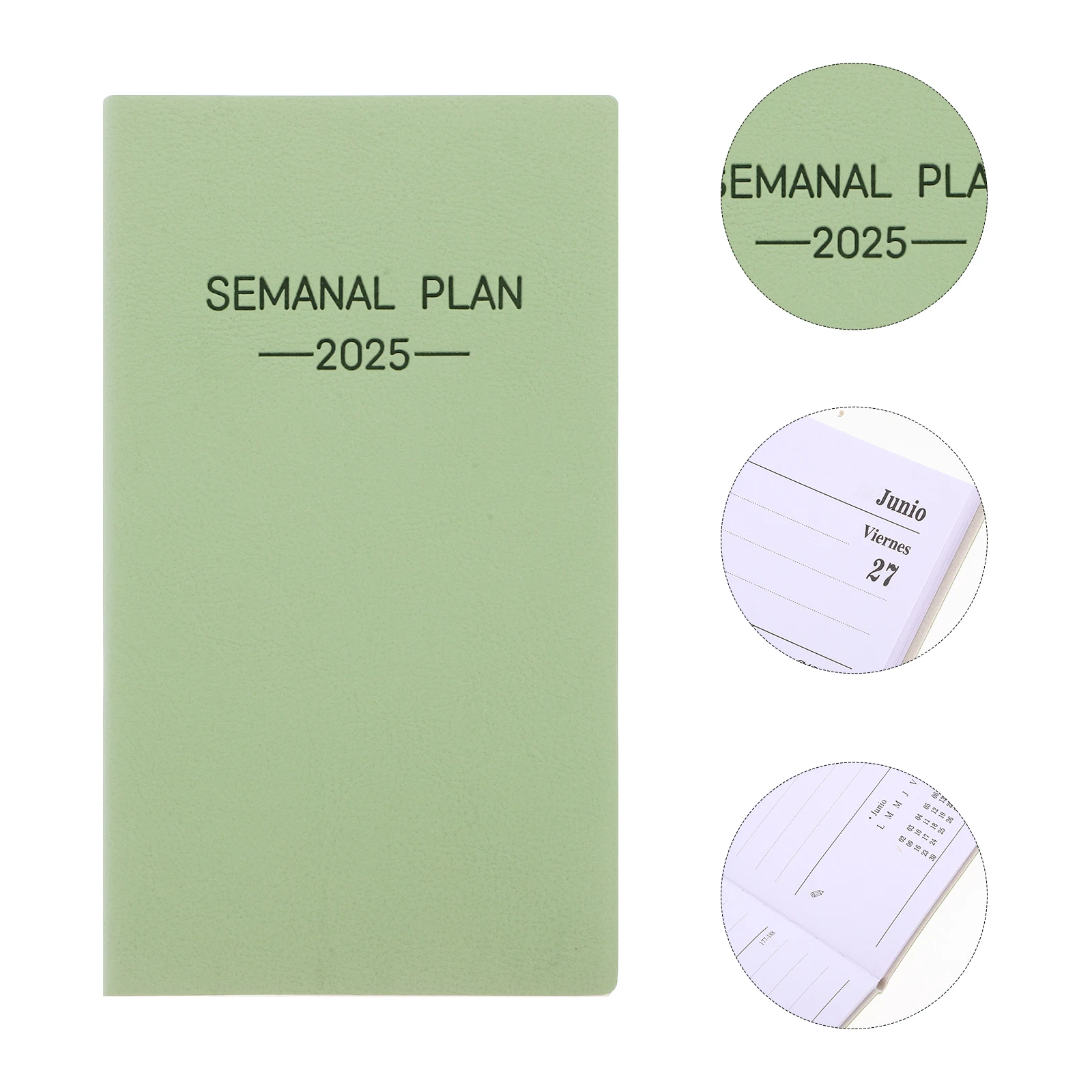Spanish Agenda 2025 Planner Notebook Daily Weekly Schedule Diary Monthly Views Portable Pocket Size Notebooks Work Organization