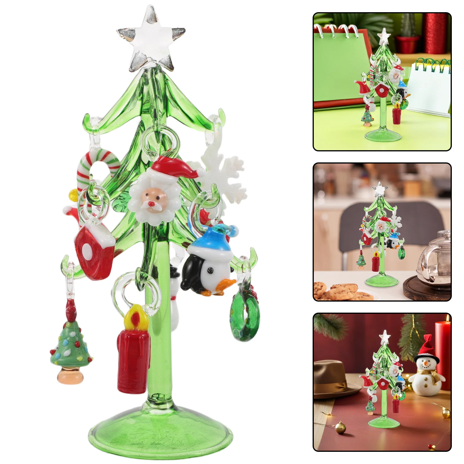 

Small Crystal Christmas Tree Desktop Ornament Glass Xmas Table Decoration Holiday Home Festive Centerpiece Xmas Tree Statue