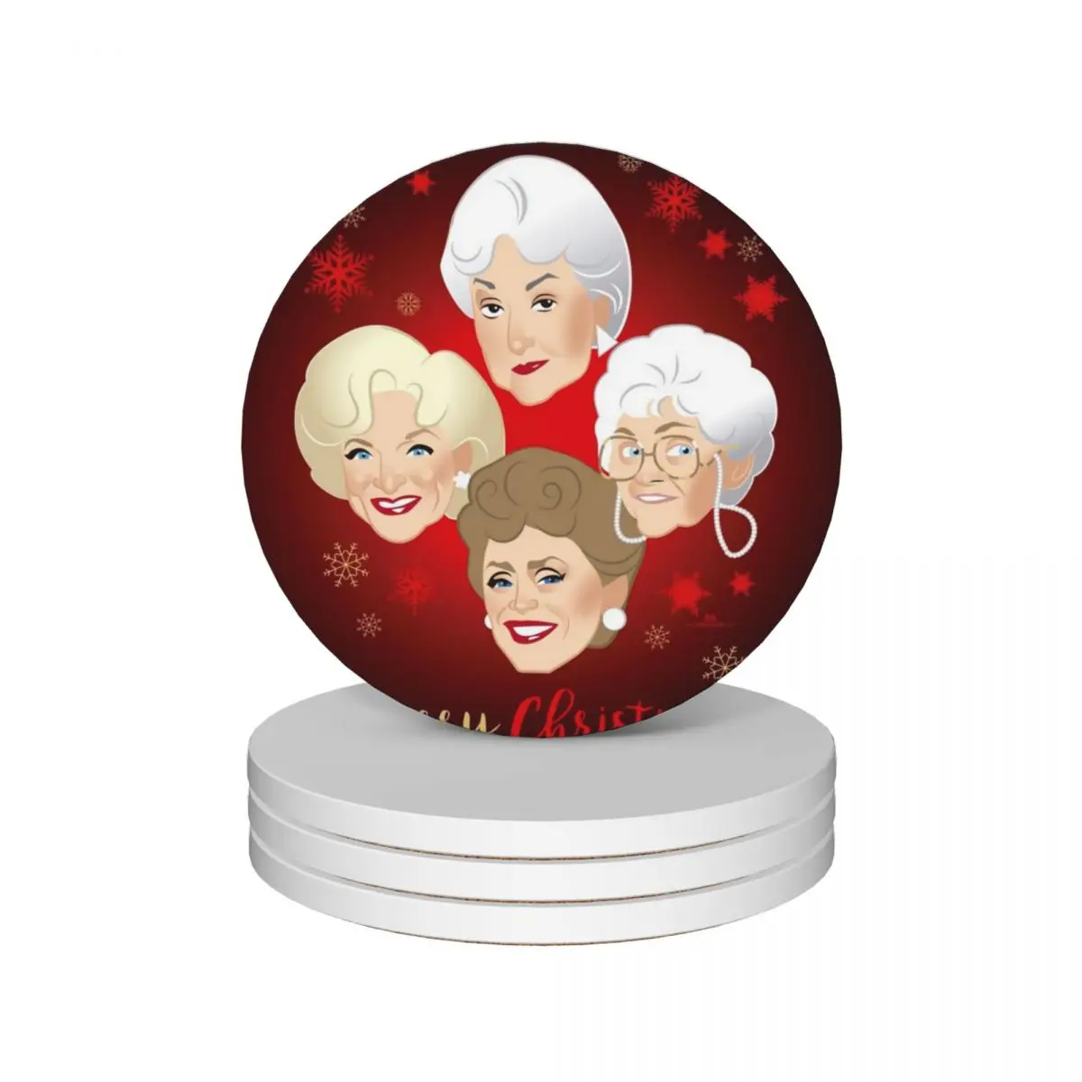 

Golden Christmas Ceramic Coasters (Set of 4) kawaii anti slip ceramic set Coasters