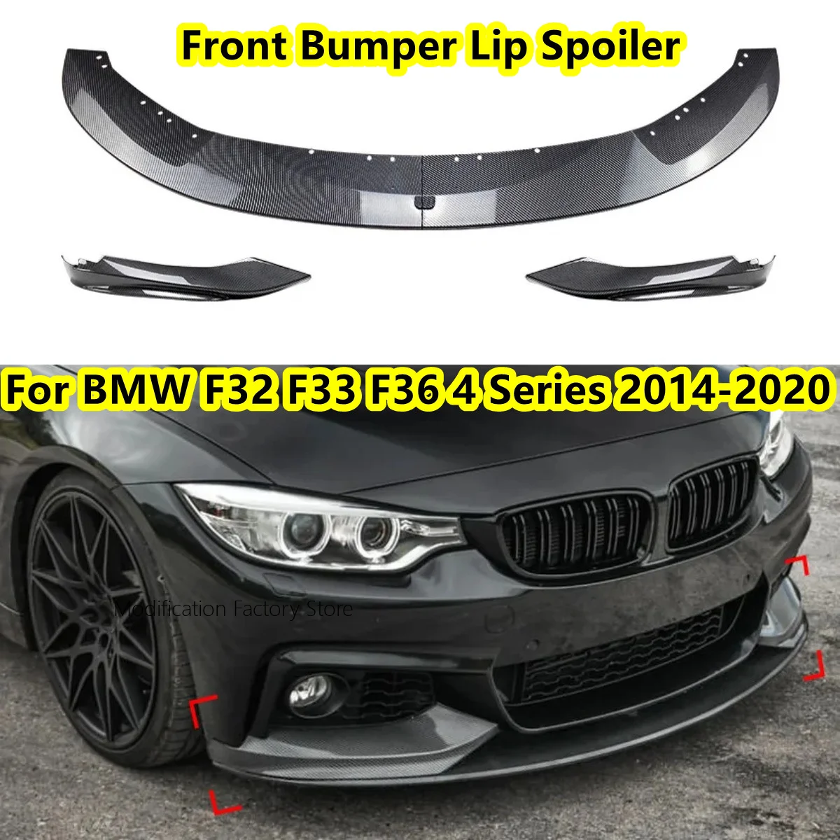 سيارة الجبهة حافة مصد السيارة المفسد الفاصل الناشر غطاء حماية طقم الجسم لسيارات BMW F32 F33 F36 4 سلسلة 420i 425i 430i M440i 2014-2020