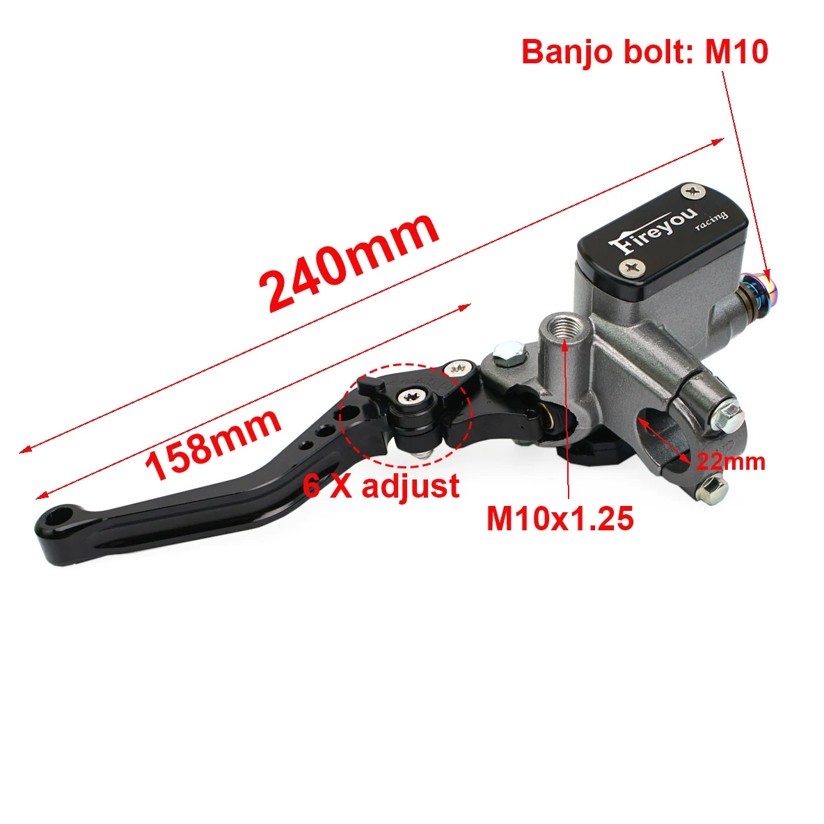 One Pair 14mm Piston Moto Bike Hydraulic Clutch Lever Right Hand Brake Master Cylinder Pump Lever 22mm Universal Street Pit Bike