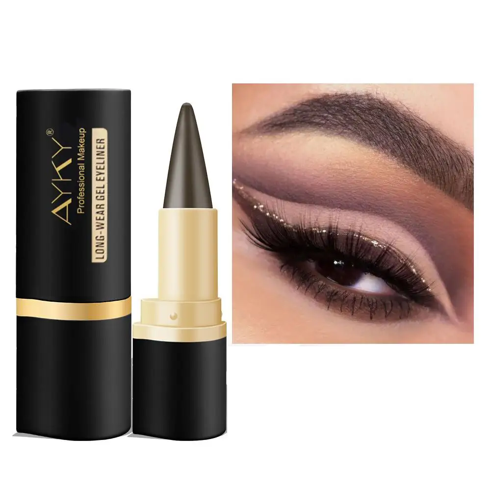 Schwarz/braun/grau/silber Eyeliner Creme wasserdicht langlebige Werkzeuge Augen Make-up Stift Bleistift Kosmetik Dry Liner Quick Eyelin l0o3