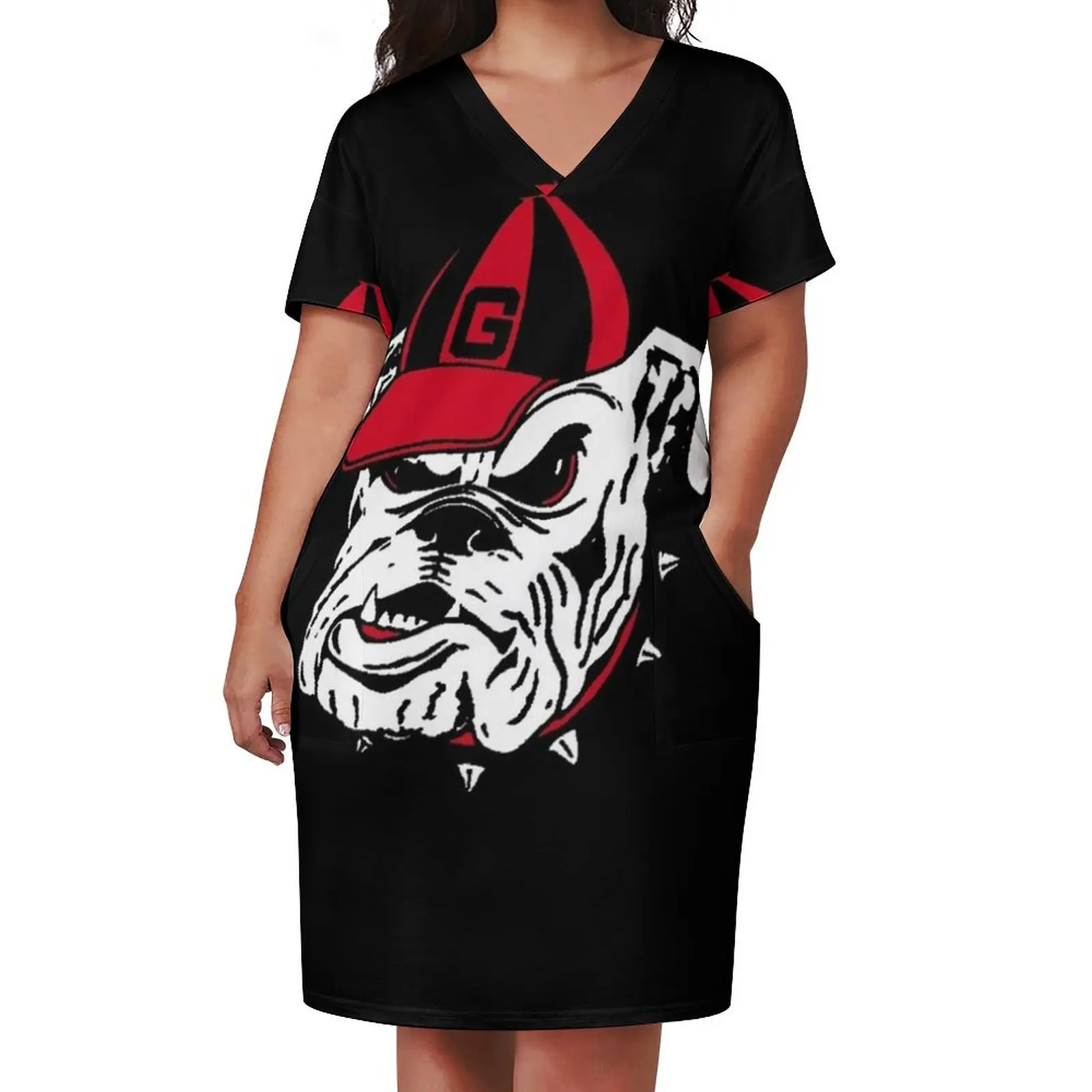 Tribute to Bulldogs Loose Pocket Dress Clothing summer dresses summer outfits for women 2025