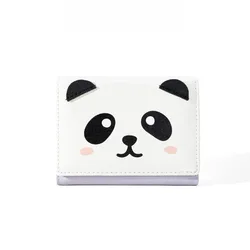 Simpatici portafogli tascabili con fermasoldi Panda per studenti Mini portamonete borsa per carte con fibbia piccola ultrasottile